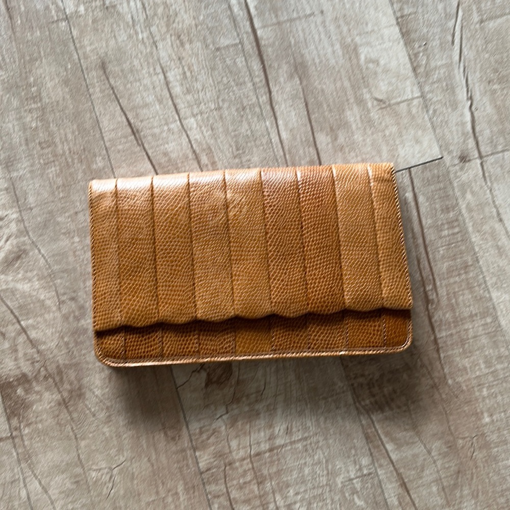 BCBGMaxAzria Snakeskin Print Clutch Brown BCBG